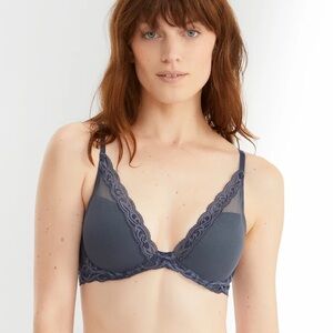 Natori Feather’s T-Shirt Plunge Bra - Coal